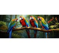 Parrot Diamond Art Kits Adults Large 5D Birds Diamond Painting Kits, DIY Full Drill Crystal Art Craft Rhinestone Embroidery Cross Stitch Arts and Crafts for Adults 47.2x23.6 Inch/120x60 cm -LR496