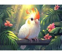 Parrot Diamond Art Kits for Adults Plant Diamond Painting Kit, Round Full Drill DIY Dimond Embroidery Cross Stitch Crystal Art Crafts for Home Wall Decor,Perfect Gifts for Woman & Kids 40x60cm L-618