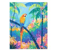 Parrot Diamond Art Plant Diamond Painting Kit 32x39 Inch, Full Drill Crystal Art Craft Kits Beginner Adult Hobbies for Women, Colorful Rhinestone Square Gem Canvas Paintings for Home Wall Decor Lq1086