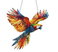 Parrot Dreamcatcher Suncatcher - Stained Glass Effect Window Hanging - Mystical Parrot Acrylic Ornament - Colourful Fantasy Sun Catchers for Windows Indoor Outdoor Garden Home Decor - Unique Gothic Gi