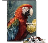 Parrot Drinking A Drink Jigsaw Puzzles for Teenagers, Suitable for Ages 14 And Up Toy Wall Decor Birthday And Unique Gifts (50x75cm)