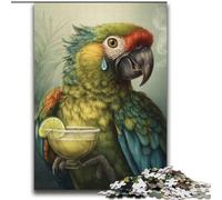 Parrot Drinking Coffee Puzzles for Teenagers 2000 Pieces, Educational Games DIY Toys with Matching Poster And Trivia Sheet for Age 14+ (70x100cm)