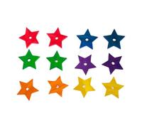 Parrot Essentials Coloured Pine Wood Stars - Parrot Toy Making Parts - DIY Chewable Bird Toy Accessories for Parrot Enrichment - Pack of 12