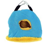 PARROT ESSENTIALS Large Bird House Snuggle Hut Hideaway for Parrots, Budgies and Other Birds - Fun Coloured Soft, Cozy Hanging Tent Sack for Resting and Hiding - Toy Hammock Tent Makes Them Feel Safe