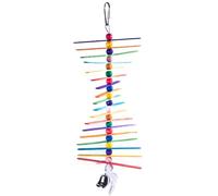 Parrot Essentials Popsicle Sticks Budgie Toy with Bell - Chewable, Spinning Bird Enrichment Toy for Budgies, Cockatiels & Parakeets