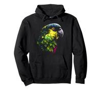 Parrot Face Bird Lover Colorful Portrait Motif Illustration Pullover Hoodie