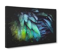 Parrot Feathers Paint Splash Canvas Print for Living Room Bedroom Home Office Décor, Wall Art Picture Ready to Hang, 30 x 20 Inch (76 x 50 cm)
