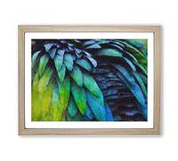 Parrot Feathers Painting Modern Art Framed Print | A2 Oak Framed Wall Art | Ready to Hang | Modern Animal Picture | Living Room Bedroom Lounge Office