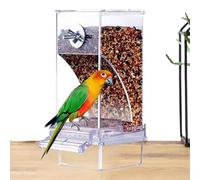 Parrot Feeder Automatic - Clear Acrylic Feeding, Spill Resistant Seed Container Multifunctional Cage Attachment | Finch Conure Cockatoo Budgerigar Accessories for Parrots, Finches,