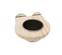 Parrot Feeding Cups Detachable Stainless Steel Bird Food Water Bowl With Wooden Holder For Finch Easy To Clean
