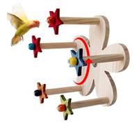 Parrot Ferris Wheel | Ferris Wheel Wooden Parrots Rotating Perch Toy With 5 Perches-Wooden Parrot Bird Toy, Fun Activity And Foraging Toy For Smaller Parrots, Cage Accessories For Climbing, Chewing,