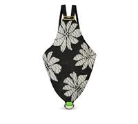 Parrot Flight Suit Diaper Harness for Small Birds, Adjustable Bird Diaper Bib with Metal D Ring, Soft Fruit Print Bird Harness Outfit for Parrots Cockatiels Conures Lovebirds Budgies(Black Flower,S)