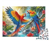 Parrot Flower Jungle Jigsaw Puzzle, 1000 Pcs For Adults