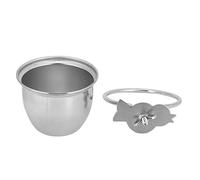 Parrot Food and Water Coop Cup, Stainless Steel Bird Feeding Dish with Clamp Holder, Silver, 1 Count - Secure Mount, Rust Resistant, Easy Cleaning for Bird Cages (8.5CM)