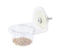 Parrot Food & Water Bowl - Clear Acrylic Cage Feeder with Anti-Spill Mount, Detachable Container for Finch, Cockatiel, Canary; Ideal for Pet Supplies & Daily Use, 2.36x2.95x3.15 inches