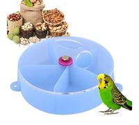 Parrot Foraging Wheel Interactive Puzzle Feeder Toy for Cockatiel Conure Budgies Parakeet Small Parrots - Blue Bird Enrichment Activity