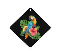 Parrot Funny Tropical Bird Car Air Freshener Decorative Hanging Aromatherapy Tablets for Car Trucks Rhombus