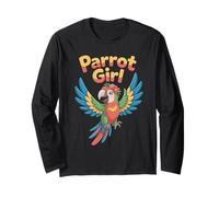 Parrot Girl Womens Funny Cartoon Talking Bird Birthday Party Long Sleeve T-Shirt