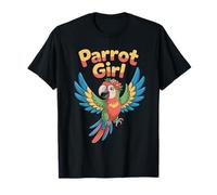 Parrot Girl Womens Funny Cartoon Talking Bird Birthday Party T-Shirt