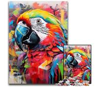 Parrot Graffiti 1000 Piece Jigsaw Puzzle Difficult Puzzles for Adults for Teenagers, Family Game Night, Brain-Challenging Gift Idea 50x75CM/19.68x29.52inch