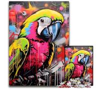 Parrot Graffiti Painting Jigsaw Puzzles for Adults 1000 Piece cardboard Puzzles Perfect for Teenagers & Collectors, Ideal Home Decor & Travel Gift 26X38CM/10.23x14.96inch