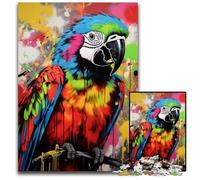 Parrot Graffiti Painting Jigsaw Puzzles for Adults 1000 Piece Impossible Jigsaw Puzzles for Adults Ideal DIY Decor & Brain Teaser Gift 26X38CM/10.23x14.96inch