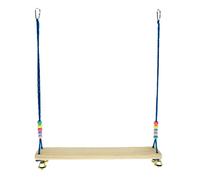 Parrot Hammock Toys Chicken Swing Wooden Stand Platform With Metal Bells Large Birds Chew Toy Easy To In Cage Chicken Swing Perch