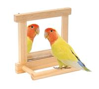 Parrot Hanger Stand, Parrot Hangers for the Cage | Wooden Coatiel Mirror Penca - Natural Wood Parrot Cage Pole for Cockatiels Parakeets, Standing Branch of Lovebirds