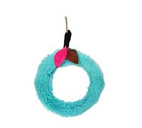 Parrot Hanging Ring for Climbing Training Blue Plush Circular | Easy to Install, Bite Training Support, Cage Decor for Bird and Parakeet, Small PET Play Accessory