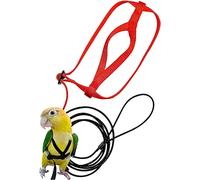 Parrot Harness,Adjustable Parrot Bird Harness Leash Anti-bite Flying Training Rope Pet Birds Nylon Rope Harness and Parrot Leash Supplies for Budgerigar Lovebird Cockatiel Mynah Small Bird (M)