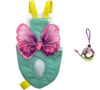 Parrot Harness and 5.2 ft Parrot Leash Set, Adjustable Flight Suit with Bird Diaper Nappy, 4.7 x 2.6 in Vest for Small Conures Parakeets Doves, Light Green with Pink Bow Decor