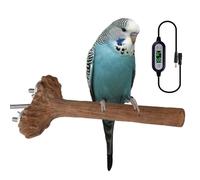 Parrot Heating Perch, Heater - Simulated Wood Perch Support Stick Heated Simulated Wood Perch Holder Stick,Adjustable Temperature Six-Speed Anti-Bite Heater for Parakeets Freeze