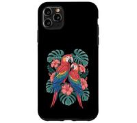 Parrot Hibiscus Leaves Tropical Flora Birds Macaw Case for iPhone 11 Pro Max