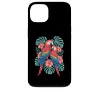 Parrot Hibiscus Leaves Tropical Flora Birds Macaw Case for iPhone 13