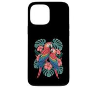 Parrot Hibiscus Leaves Tropical Flora Birds Macaw Case for iPhone 13 Pro Max