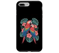 Parrot Hibiscus Leaves Tropical Flora Birds Macaw Case for iPhone 7 Plus/8 Plus