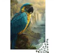 Parrot Iguazu Falls Wooden Jigsaw Puzzle for Adults Fun 1000 Pieces Home Decoration Toy Intellectual Game Education Game Stress Relief Challenge Educational 1000pcs (75x50cm)