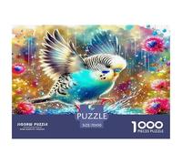 Parrot Impossible Hard Difficult 1000 Pieces Adult Jigsaws - Parakeet Splash Vibrant Dynamic Playful Educational Game Decompression for Gifts70x50cm/1000pcs