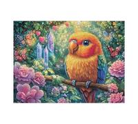 Parrot in Enchanted Forest with Hearts 500 Piece Count Premium Jigsaw Puzzle For Adults Teens 14+ Concentration Training Indoor Game Family Game Night 500 PCS
