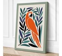 Parrot in Foliage Tropical Canvas Wall Art Print 24x16 Inch (61 x 41 cm)