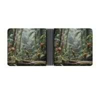Parrot in Rainforest Wallet for Men Bifold Rfid Blocking Slim Money Clip Front Pocket Wallet Card Holder