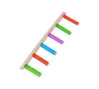 Parrot Ladder, Wooden Cockatiel Ladder Toys, Mixed Color, Heavy Duty Construction, Multifunctional Claw Sharpening Tool, Interactive Cage Accessory for Parakeet, Conures, Lovebird, Climbing Play