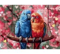 Parrot Love Puzzle - 3000 Piece Jigsaw Puzzles for Adults - The Back Features Printed Letter Guides - The Pieces fit Together Snugly - Wooden Puzzles for Adults - Gifts Family 48.0 X 31.9 Inch s7h-674