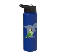 Parrot Lover Bird Lover Dinosaur Indian Ringneck Parakeet Stainless Steel Insulated Water Bottle