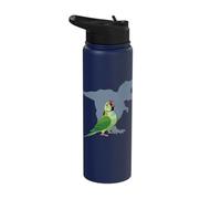 Parrot Lover Bird Lover Dinosaur Indian Ringneck Parakeet Stainless Steel Insulated Water Bottle