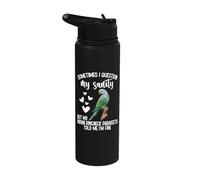 Parrot Lover Birdkeeper Sanity Indian Ringneck Parakeet Stainless Steel Insulated Water Bottle