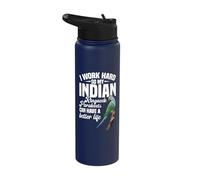 Parrot Lover Birdkeeping Work Hard Indian Ringneck Parakeet Stainless Steel Insulated Water Bottle