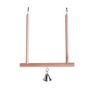 Parrot Natural Wood Perch With 5" Hanging Swing Wooden Stand For Pet Bird Playing Cage For Small Birds Parrots