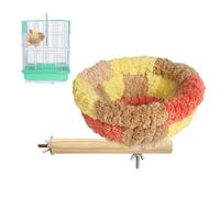 Parrot Nest Bed - Cotton Flannelette Wood | 17 cm Diameter Warm Cosy Design | Provides a Comfortable, Safe Retreat for Use in Pet Cage for Cockatiels, Wave