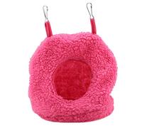 Parrot Nest Berber Fleece Warm Plush Hammock Hanging Swing Bed Cave for Pet Bird, Soft Cozy Nest with Front Entry Door and Dual Metal Hooks, Ideal for Small Macaws, Cockatiels, Lov (Rosy Red)